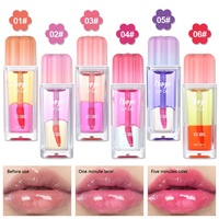 Huile à Lèvres Double Couche en Gros, Huile Essentielle Végétalienne Minérale Liquide, Gloss Hydratant Longue Durée Effet Miroir Repulpant, Huile Magique pour les Lèvres