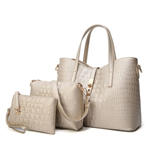 Sac à bandoulière tendance pour femme en PU effet crocodile, nouveau sac fourre-tout zippé, imperméable, doublure en coton, portable, tout usage - Product Image 6