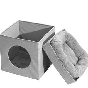 Gran cubo apilable cueva gato árbol rascador plegable gato casa cama para gatos de Interior Diseño transpirable - Product Image 2