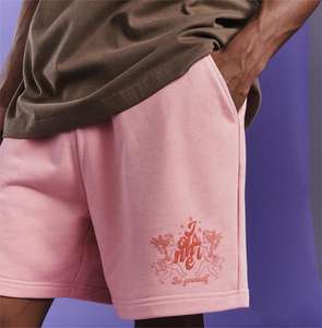 Pantalones Cortos Deportivos Casuales de Estilo Urbano, de Lana Gruesa, Desgastados, Talla Grande, Transpirables, con Logotipo, para Hombre - Product Image 5