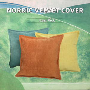 Funda de Cojín Lavable de Terciopelo Tejido para Otoño, Diseño Cuadrado Sencillo, Color Naranja Sólido, Estilo Nórdico Moderno, Antipilling, para Uso en el Hogar y Hoteles - Product Image 2