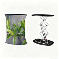 Tables promotionnelles portables personnalisées, pliables, avec structure en aluminium, pour événements publicitaires, salons professionnels, expositions