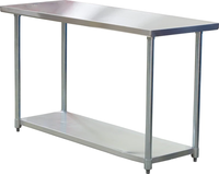 Ensemble de table et de banc en acier inoxydable de qualité commerciale Base antidérapante rectangulaire Meubles de salle à manger en métal faciles à nettoyer