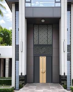 Puerta de Seguridad de Aluminio Premium, Diseño Clásico Europeo con Patrón de Metal Perforado, Puerta Doble de Entrada, Proyecto Exclusivo - Product Image 3