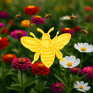 Bebedero de Plástico para Insectos, Decorativo, con Forma de Abeja/Scarabajo, con Varilla para Beber, para Jardín - Product Image 5