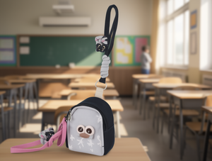 Piccola borsa da appendere in tela con fibbia a nodo singolo per uso scolastico, design unisex, motivo a personaggi, per tutte le stagioni - Product Image 2