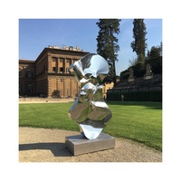Statue de ballerine en acier inoxydable, sculpture de fille dansante en acier inoxydable poli miroir grandeur nature pour décoration extérieure