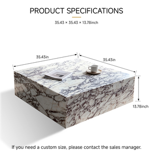Elegant Seamless Mitered Calacatta Viola Marble Plinth <strong>Table</strong> Italian Luxury Stone <strong>Cube</strong> Coffee <strong>Table</strong> for Villa Hotel - Product Image 2