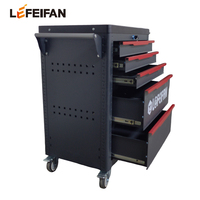 Coffre à outils métallique professionnel sur roulettes à 5 tiroirs, personnalisé et moderne, avec ensemble d'outils pour atelier et rangement