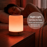 Luz Nocturna RGB con Control Remoto y Diseño de Madera, Táctil, para Dormitorio, Luz Ambiental, Protectora de la Vista, Compañera de Sueño