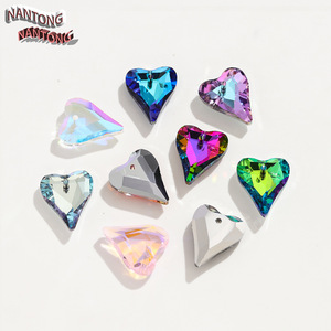 Nantong Heart Shaped <b>Crystal</b> Rhinestones 14mmx17mm Flatback Iridescent DIY Jewelry Accessories - Product Image 4