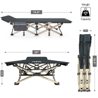Lit de couchage de camping pliable de voyage portable avec sac de transport
