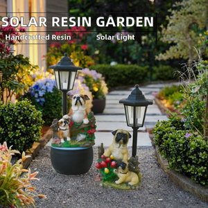 Lámpara Solar de Resina con Forma de Perro para Jardín, Estatua de Animal Pintada a Mano, Decoración para Exteriores, Adorno para Patio, Regalo de Inauguración de Casa - Product Image 2