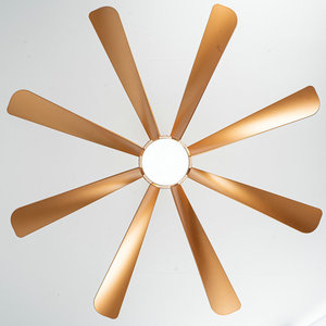 Ventilateur de plafond doré de 60 pouces avec lumière, 8 pales, style industriel moderne, luminaire multi-vitesses pour grand salon - Product Image 2