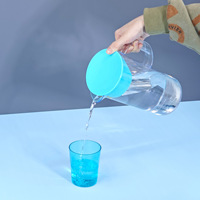 Joyofancy – Ensemble de carafes à eau froide personnalisées en plastique grande capacité avec poignée, transparentes, imprimées, en PS de qualité alimentaire pour la maison