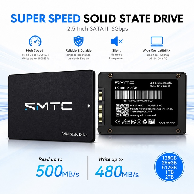 OEM 2.5 Inch SATA III SSD Solid State Drive with 3D NAND Flash Available in 120GB 128GB 240GB 256GB 500GB 512GB 1TB 2TB