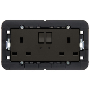 2 <b>Sockets</b> 2P+T 13A English Plug <b>With</b> Black Indicator Light - Product Image 1