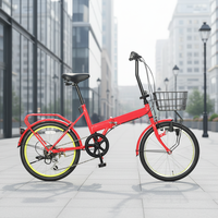 Vélo pliant adulte personnalisé de 20 pouces, fourche en acier au carbone, 6 vitesses, frein V pliable, capacité de charge de 120 kg, vente en gros
