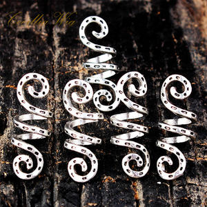 Perles et clips vintage argentés réglables pour tresses vikings, dreadlocks, barbes et accessoires capillaires - Product Image 4