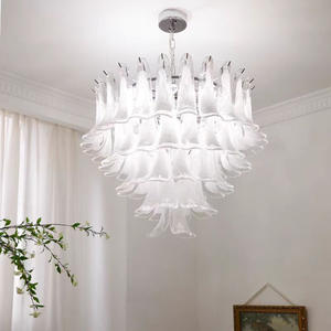 Lustre en verre de nuage de luxe vintage français américain rétro <span class=keywords><strong>LED</strong></span> pendentif Villa Duplex escalier lumière pour vivre disponible moyen - Product Image 1