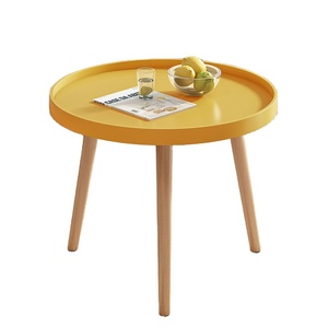 Phòng khách tròn bàn cà phê mini với chân gỗ bàn ăn đơn - Product Image 1