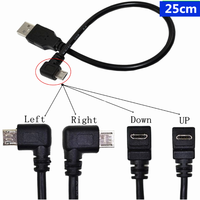 Schwarzes Abgeschirmtes USB 2.0 Daten- und Ladekabel mit 90-Grad-Winkel Micro-USB-Stecker