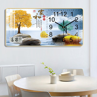 Horloge murale moderne en quartz silencieuse avec affichage de la température, décoration Art Déco pour salon, horloge murale à quartz à fixer au mur