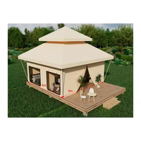 Tentes de camping et de glamping en plein air 6*6m avec 2 chambres king size pour hôtels, tentes pour salons professionnels