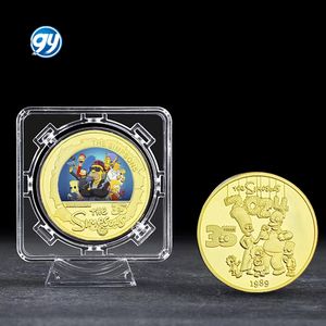 Moneda Conmemorativa <span class=keywords><strong>de</strong></span> Metal <span class=keywords><strong>de</strong></span> <span class=keywords><strong>los</strong></span> <span class=keywords><strong>Simpson</strong></span>, <span class=keywords><strong>Personajes</strong></span> <span class=keywords><strong>de</strong></span> Dibujos Animados, Chapada en Oro <span class=keywords><strong>de</strong></span> 24k - Product Image 3