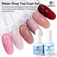 Gel de finition effet goutte d'eau cristallin brillant de haute qualité, sans besoin de peinture, effet 3D naturel, gel de finition A&B pour ongles, à retirer par trempage