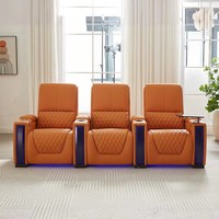 Muebles para el hogar inteligentes de diseño de lujo, sillón reclinable eléctrico VIP para cine en casa, sofá de cuero, asientos de silla con USB, taza fresca LED
