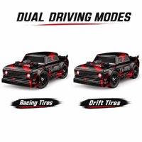 Coche de Carreras RC 4WD a Escala 1/16, 36 km/h, Alta Velocidad, Control Remoto, con Luces LED y Pulverizador de Niebla, 2.4GHz RTR, Camioneta de Juguete de Grado Hobby para Niños