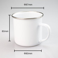 10oz potable blanc enduit Camping étain tasses à café presse à chaud émaillé Sublimation tasse pour bricolage impression