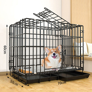 กรงสุนัขพับได้แบบโลหะพร้อมถาด  กรงสัตว์เลี้ยงขนาดเล็ก - Product Image 5