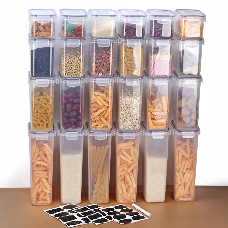 24 Pack Hot Sale Bpa Gratis Plastic Luchtdichte Keuken Pantry Voedsel Opslag Container Set Met Deksels