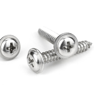 Vis autotaraudeuses en acier inoxydable 304 et 316 en gros de haute qualité/avec rondelles DIN968 vis transversales à tête de <span class=keywords><strong>disque</strong></span>/avec anneaux - Product Image 1