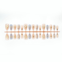 Faux ongles à presser French Cat Eye, style artisanal, motif serpent, strass 3D, luxe, en ABS, marque Jazzing, forme amande, 30 pièces