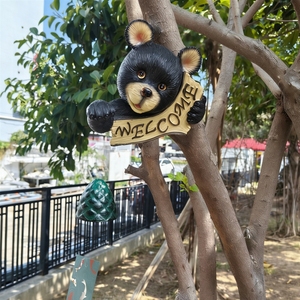 Campanas de viento con diseño de oso negro, adornos de bienvenida, decoraciones para jardín y patio exterior, colgantes de animales, decoración para balcón - Product Image 4