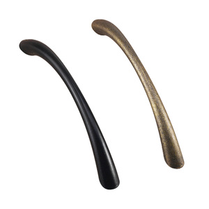 Curved Cabinet Handles 96mm Hole Spacing Bronze <b>Black</b> Zinc Alloy Minimalist Design For Drawer Door Kitchen Cabinet - Product Image 5