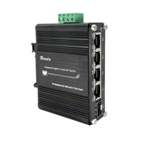 Switch Ethernet PoE Gigabit Industriel Non Géré 4 Ports RJ45 + 1 Port SFP Entrée 12~48V DC 10Gbps Non Bloquant Boîtier Aluminium DIN
