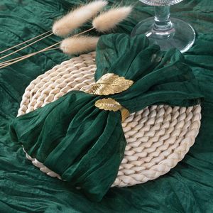 Serbet Persegi Kain Kasa Burgundy Gaya Eropa Buatan Tangan 12 Buah 53.3x53.3cm Pernikahan Bridal Shower Baby Shower Valentine - Product Image 5