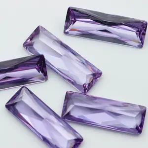 Xingguang, изготовление ювелирных изделий, свободные драгоценные камни фиолетового цвета, прямоугольник, кубический цирконий