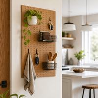 Panneau de rangement mural en métal sur mesure, panneau perforé en acier thermolaqué pour atelier, garage, cuisine, organisateur d'outils