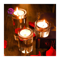 Porte-bougie factice, coupe à bougie flottante, colonne transparente, vase à bougie LED pour la décoration de mariage et de fête