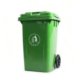 Poubelle à roulettes extérieure verte de 120 L avec système d'induction, matériau PP écologique, structure à ouverture supérieure pour la gestion des déchets - Product Image 1