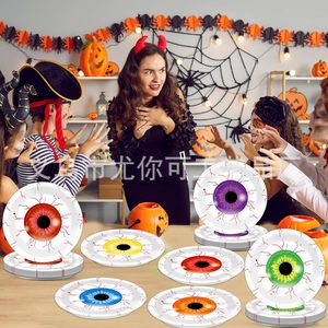 Halloween Themed <b>Disposable</b> Paper <b>Plates</b> Round Scary Eyeball Design Party Supplies Dinner Dessert <b>Plates</b> - Product Image 4