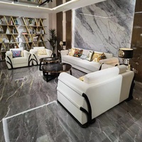 Italienisches Luxus-Sofa aus Echtem Leder mit Oberflächenleder aus Rindsleder und Kiefernholzbeinen für das Wohnzimmer