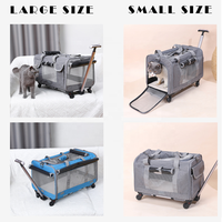 Tas Anjing Lipat Besar Kuat Ramah Lingkungan Ringan Portabel 2-in-1 Roda Bolak-Balik Ritsleting Ganda Logam Kokoh
