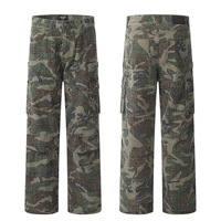 Pantalon Cargo Homme YOFA Personnalisé 100% Coton Camouflage Ample Jambe Large Décontracté Vintage Coupe Droite Tendance Camo ODM