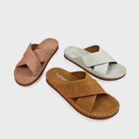 Mules à Semelle Épaisse pour Femme,Claquette Plateforme Confortables d'été à Brides Croisées avec Bande Velcro Réglable Sandales